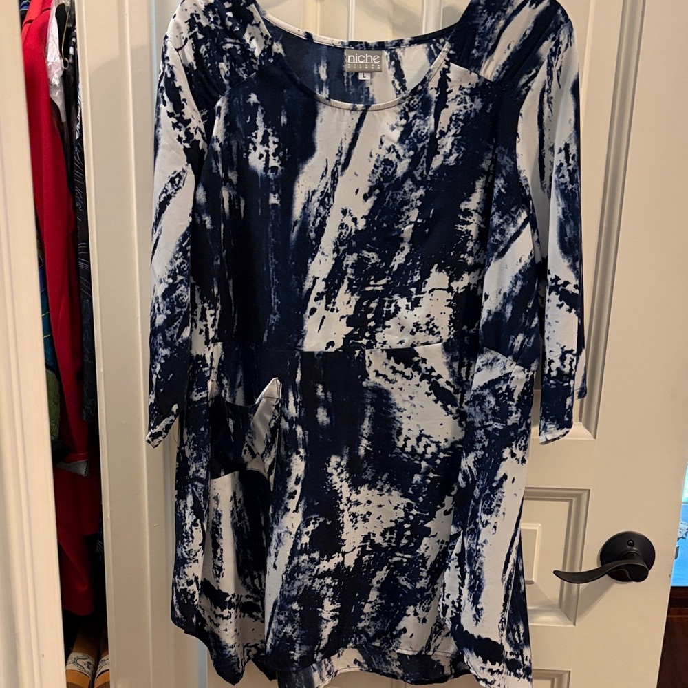 Navy and White Artistic Tunic